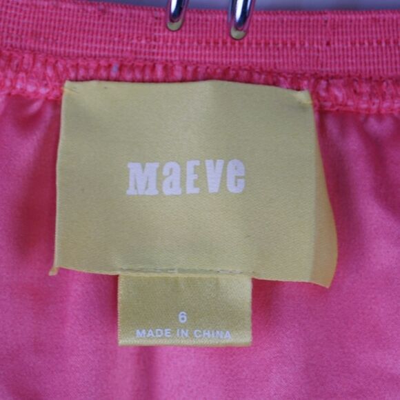 ANTHROPOLOGIE Maeve Coral Layered Midi Skirt, Sz 6 - Picture 5 of 5